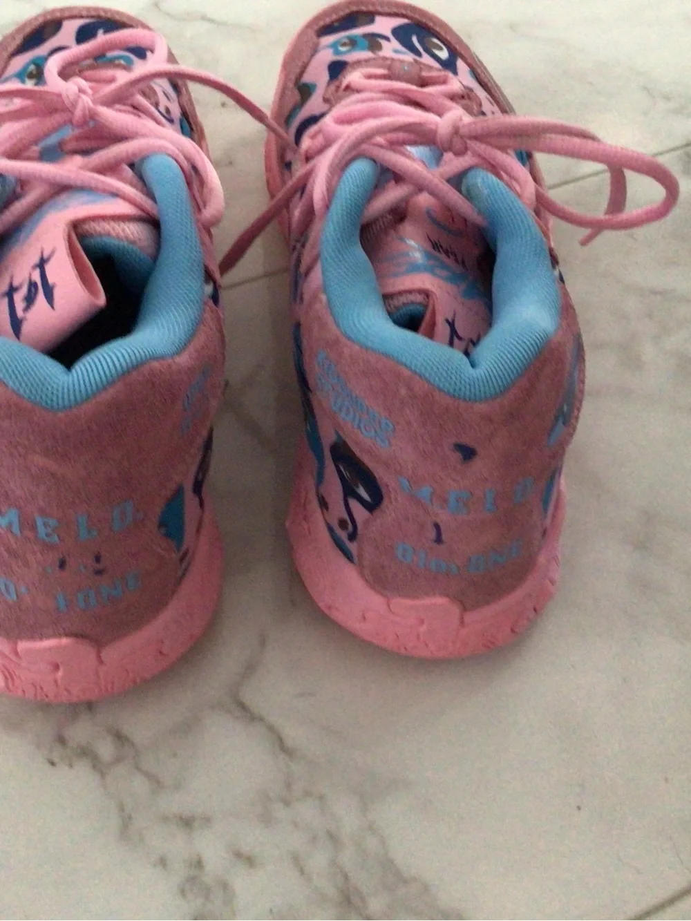 Puma Kids Pink and Blue Patterned Sneakers